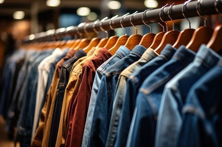 Men’s garments on a rack